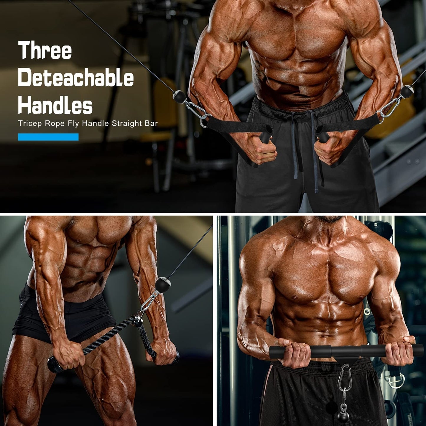 SERTT Weight Cable Pulley System Gym, Upgraded Cable Pulley Attachments for G...