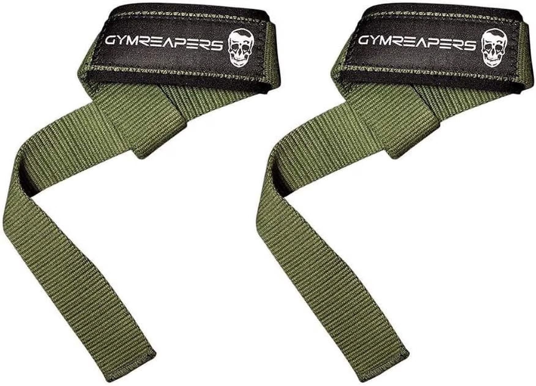 Lifting Wrist Straps for Weightlifting, Bodybuilding, Powerlifting, Strength Training, & Deadlifts - Padded Neoprene with 18 Inch Cotton (Green)