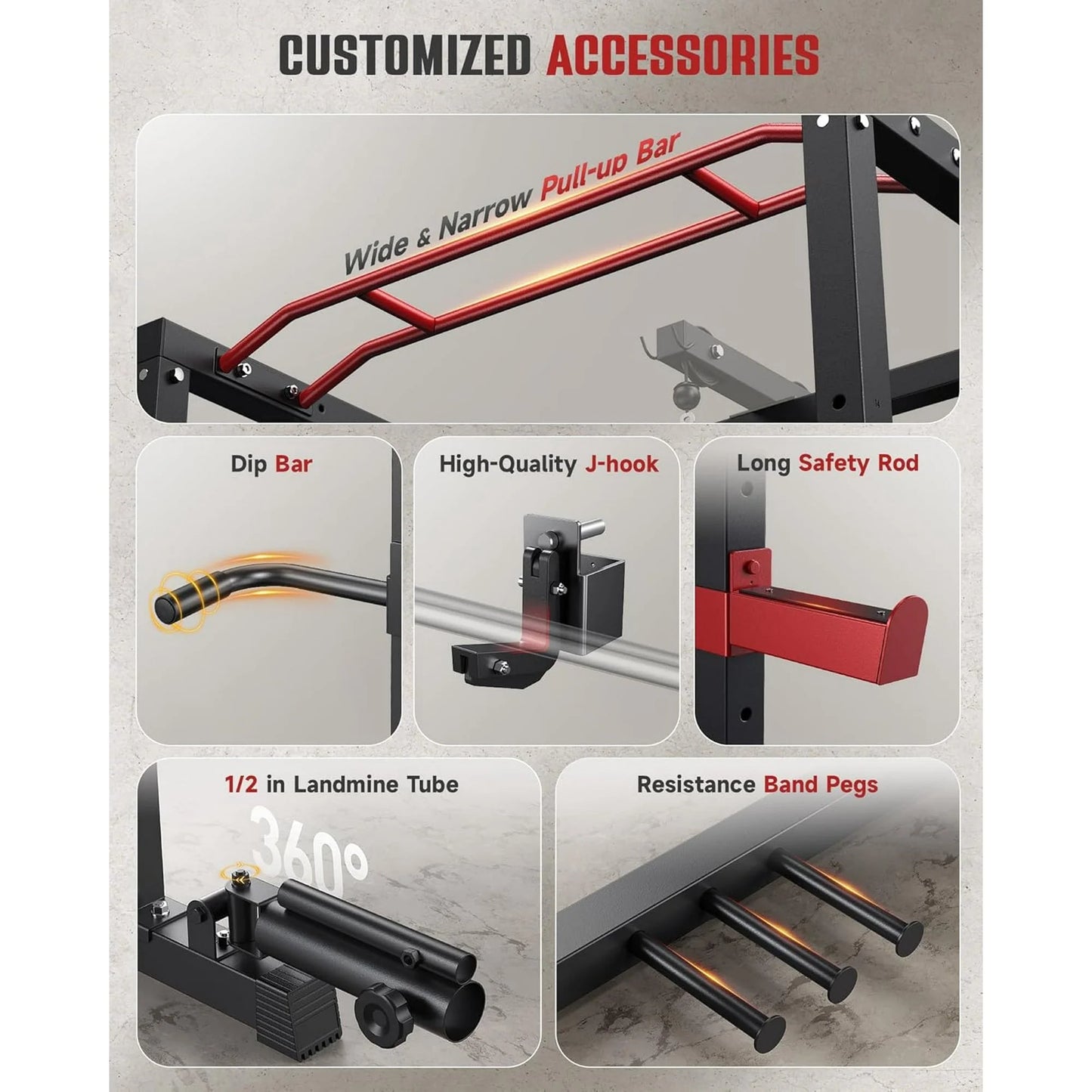 Power Cage,1200Lbs Multi-Function Power Rack with Lat Pulldown and Pulley System and More Training Attachment, Weight Cage for Home Gym