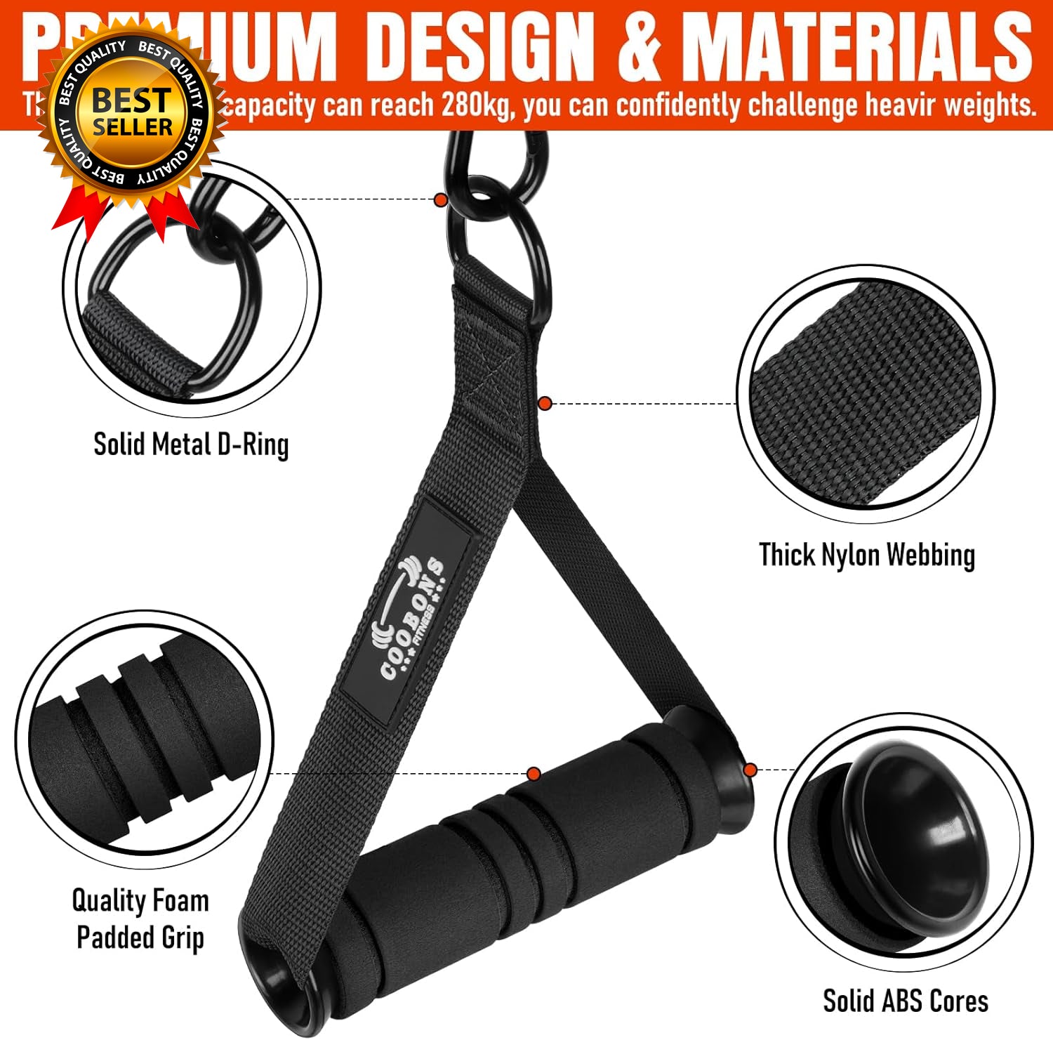 Heavy Duty Exercise Handles Gym Handles for Cable Machine Attachment Grip Gym