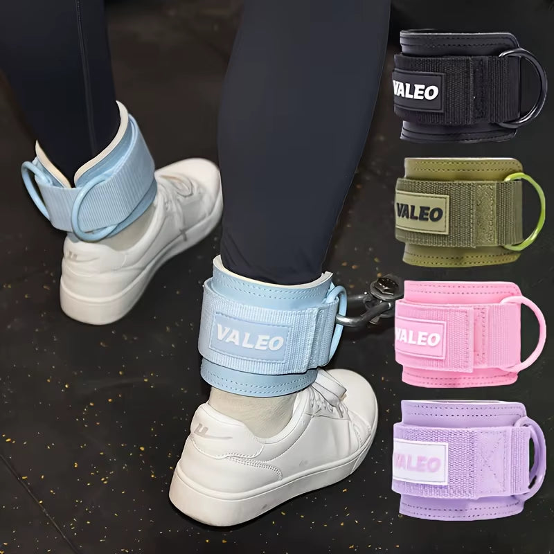 1Pc Adjustable Ankle Support Strap with D-Ring Buckle - Comfortable Pu Material, Suitable for Gym, Fitness, Muscle Training, and Leg Stretching - Available in Purple, Blue, Black, Pink, Green, Gym Accessories