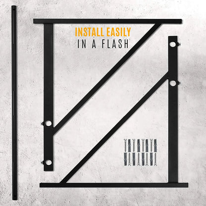 Heavy Wall Mount Chin up Bar, Black, Single