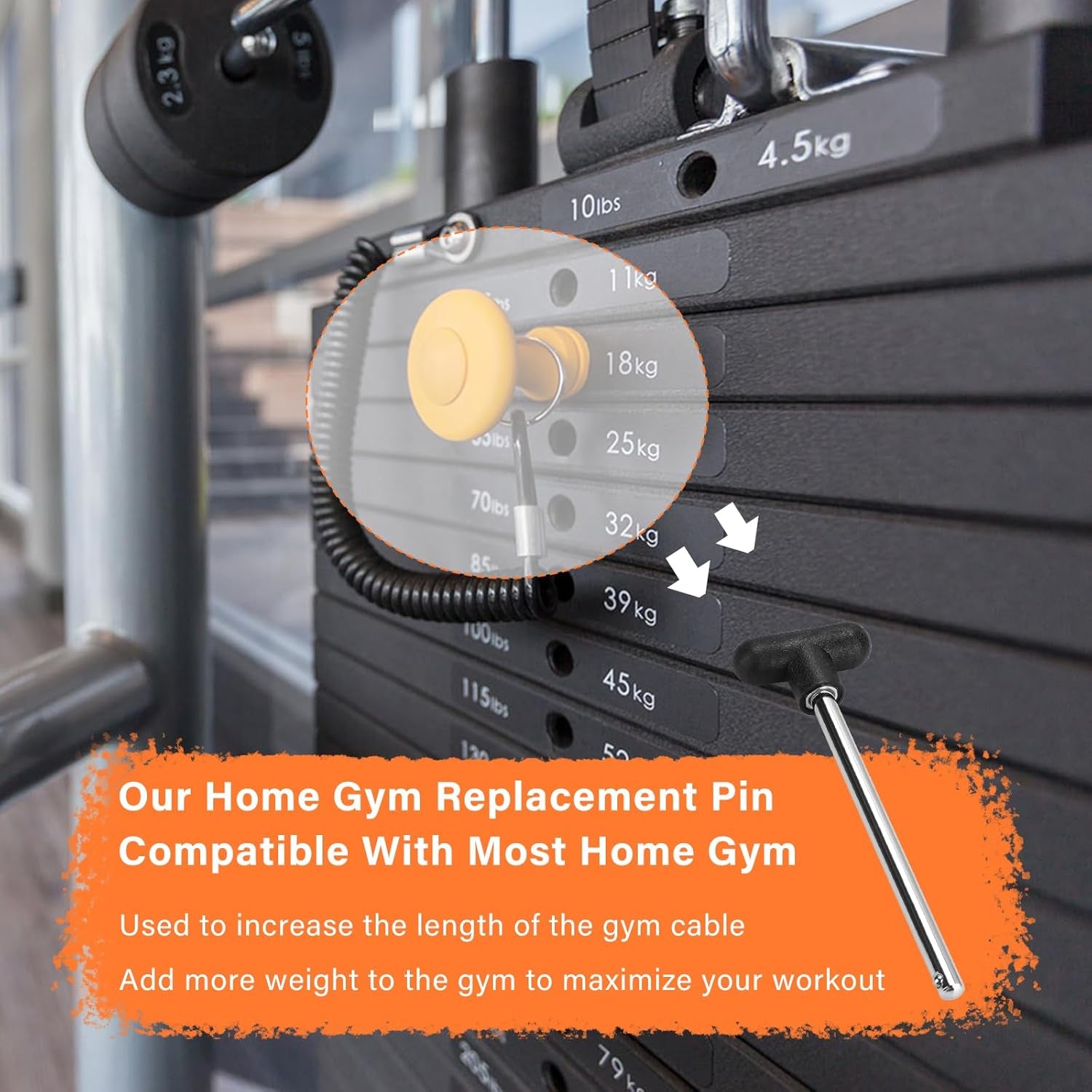 Weight Stack Pin, Gym Pin Heavy Duty Replacement, Weight Machine Pin,For Fitness