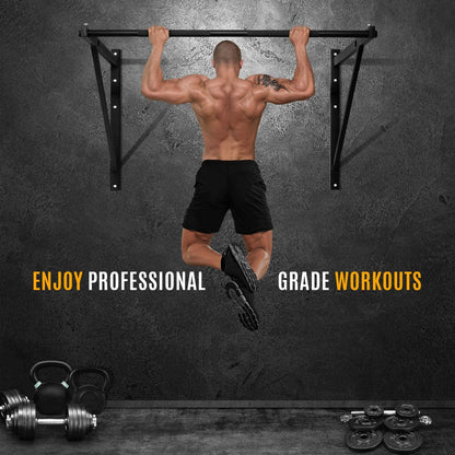 Heavy Wall Mount Chin up Bar, Black, Single