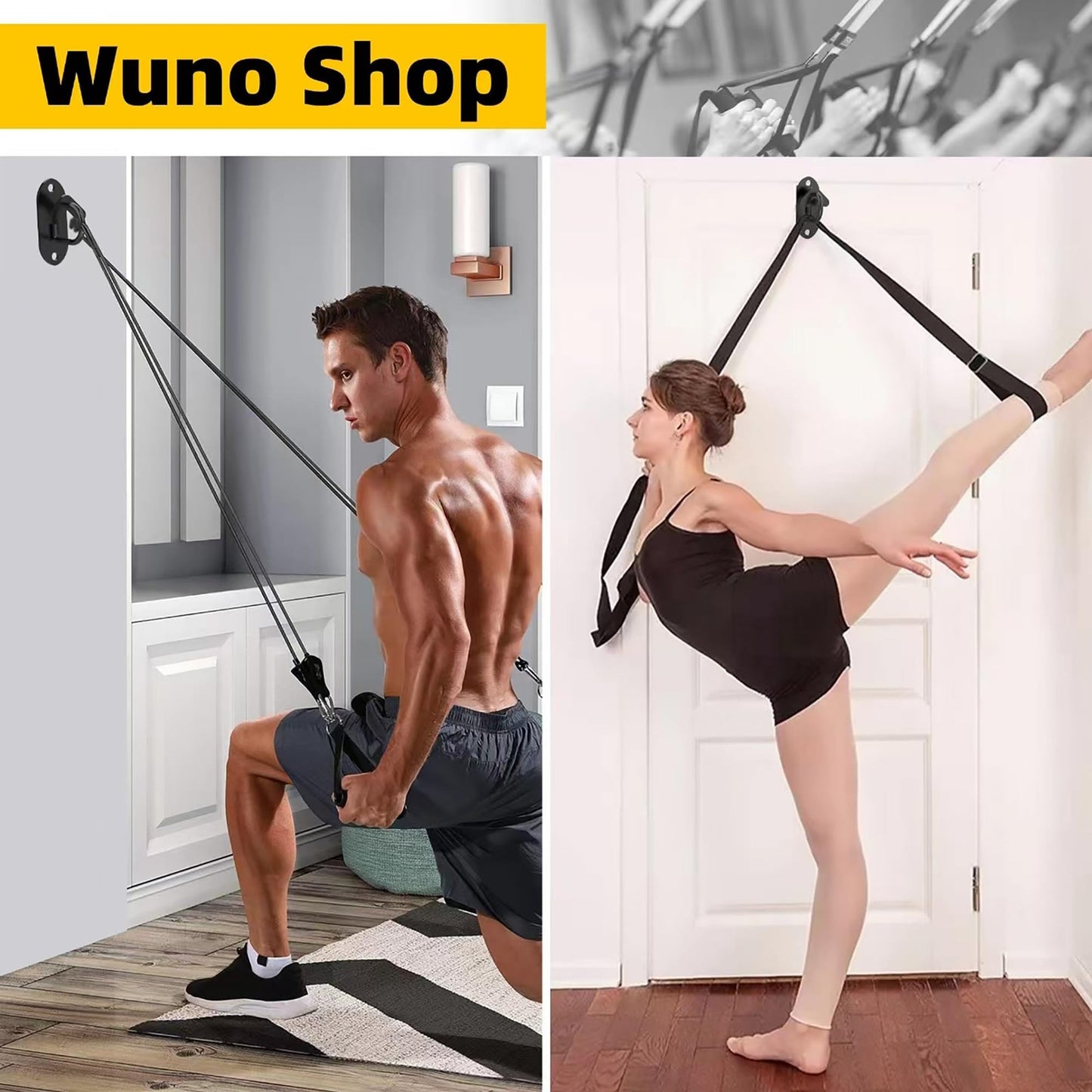 3 Pcs-Resistance Band Wall Anchors System, Wall Mount Workout Anchors for Exe...