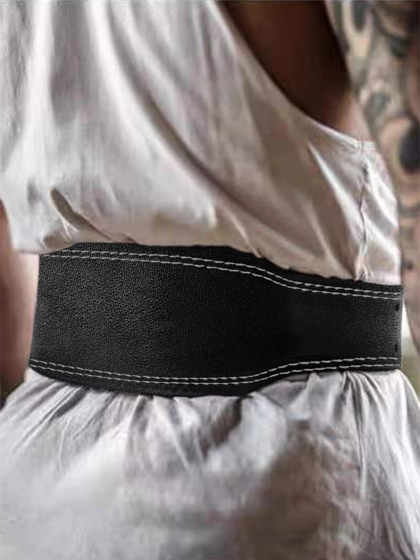 Pu 7Mm Leather Weight Lifting Belt Premium Weightlifting Belt for Lifting, Powerlifting, Cross Training, Gym, Workout & Weight Training - Weightlifting Belts for Men and Women Shapewear Waist Trainer Corset Gym Accessories