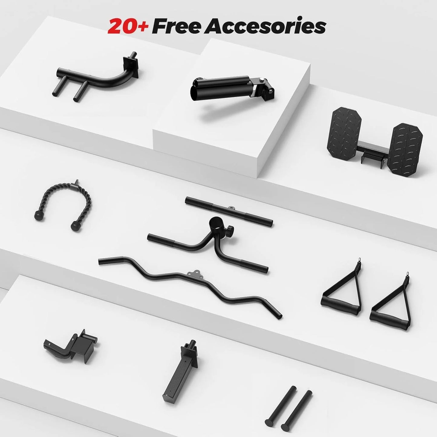 Multi-Functional Power Rack-2000Lbs Capacity All-In-One Squat Rack with Dual Pulley System, Power Cage for Home Gym Strength Training