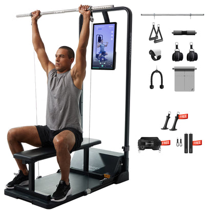 Gym Monster – All-In-One Home Gym Workout Machine with 220LBS Digital Weight, Full Body Strength Training Equipment, No Installation Required