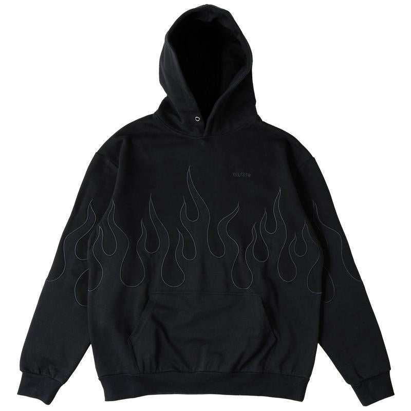 Premium Oversized Heater Hoodie for Men with Embroidered Patchwork Design