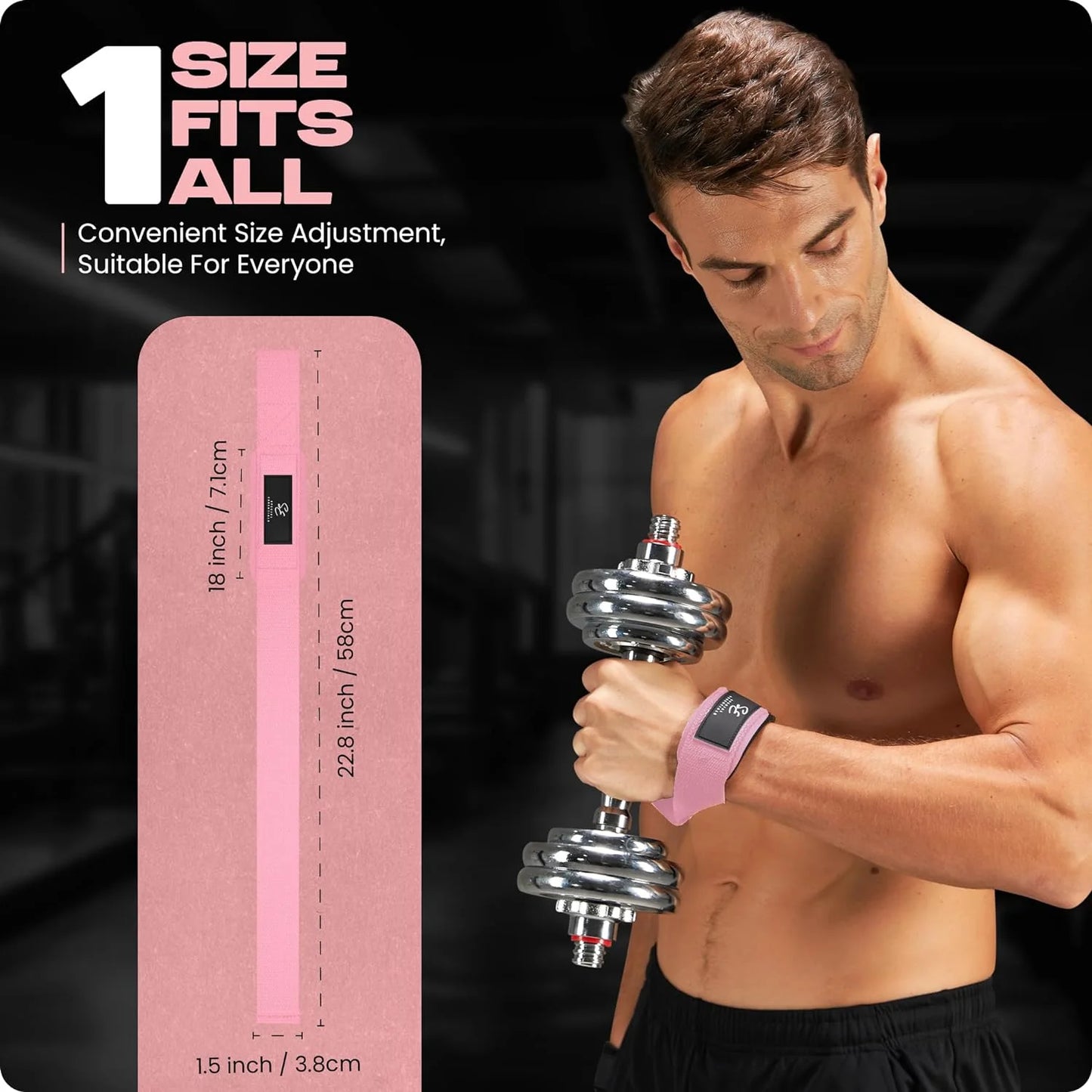 Weightlifting Wrist Straps – 2-Pack Adjustable Padded Neoprene Lifting Straps for Gym, for Men & Women