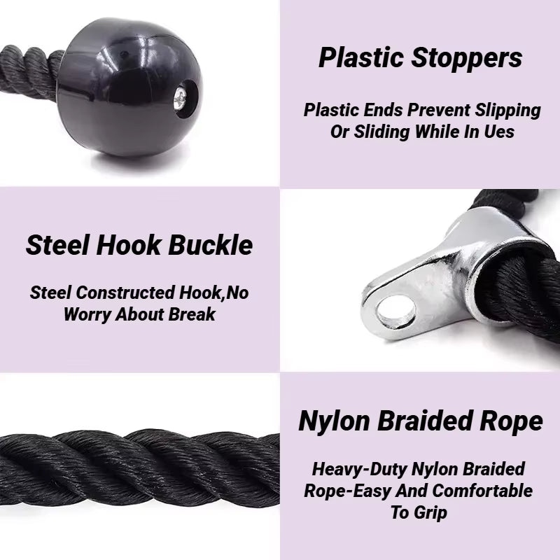 Gantry Frame Equipment Biceps Training Double Head Pull Rope Gym Accessories Triceps Lower Press Handle Tricep Laterals Muscle