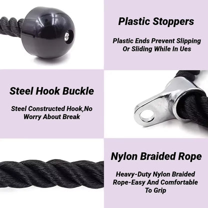 Gantry Frame Equipment Biceps Training Double Head Pull Rope Gym Accessories Triceps Lower Press Handle Tricep Laterals Muscle