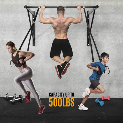 Heavy Wall Mount Chin up Bar, Black, Single