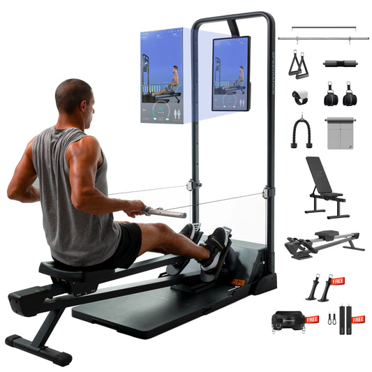 AI Smart Home Gym, All-In-One Digital Weight Workout Machine for Squat, Strength, Cardio, HIIT