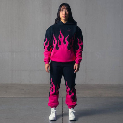 Premium Oversized Heater Hoodie for Men with Embroidered Patchwork Design