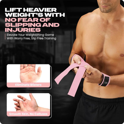 Weightlifting Wrist Straps – 2-Pack Adjustable Padded Neoprene Lifting Straps for Gym, for Men & Women