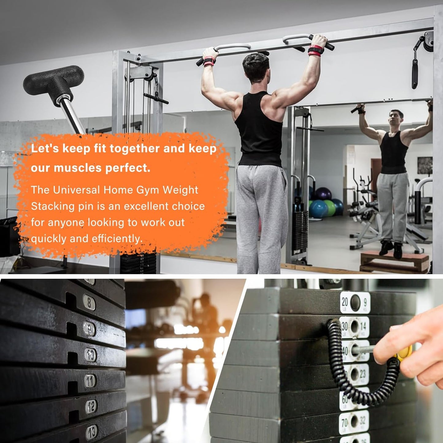 Weight Stack Pin, Gym Pin Heavy Duty Replacement, Weight Machine Pin,For Fitness