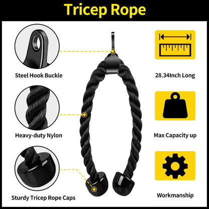 Solid Steel Cable Attachments for Gym Set with Wide Grip LAT Pull down Bar, LAT